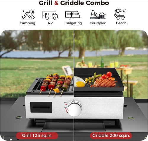 2-in-1 Portable Propane Griddle