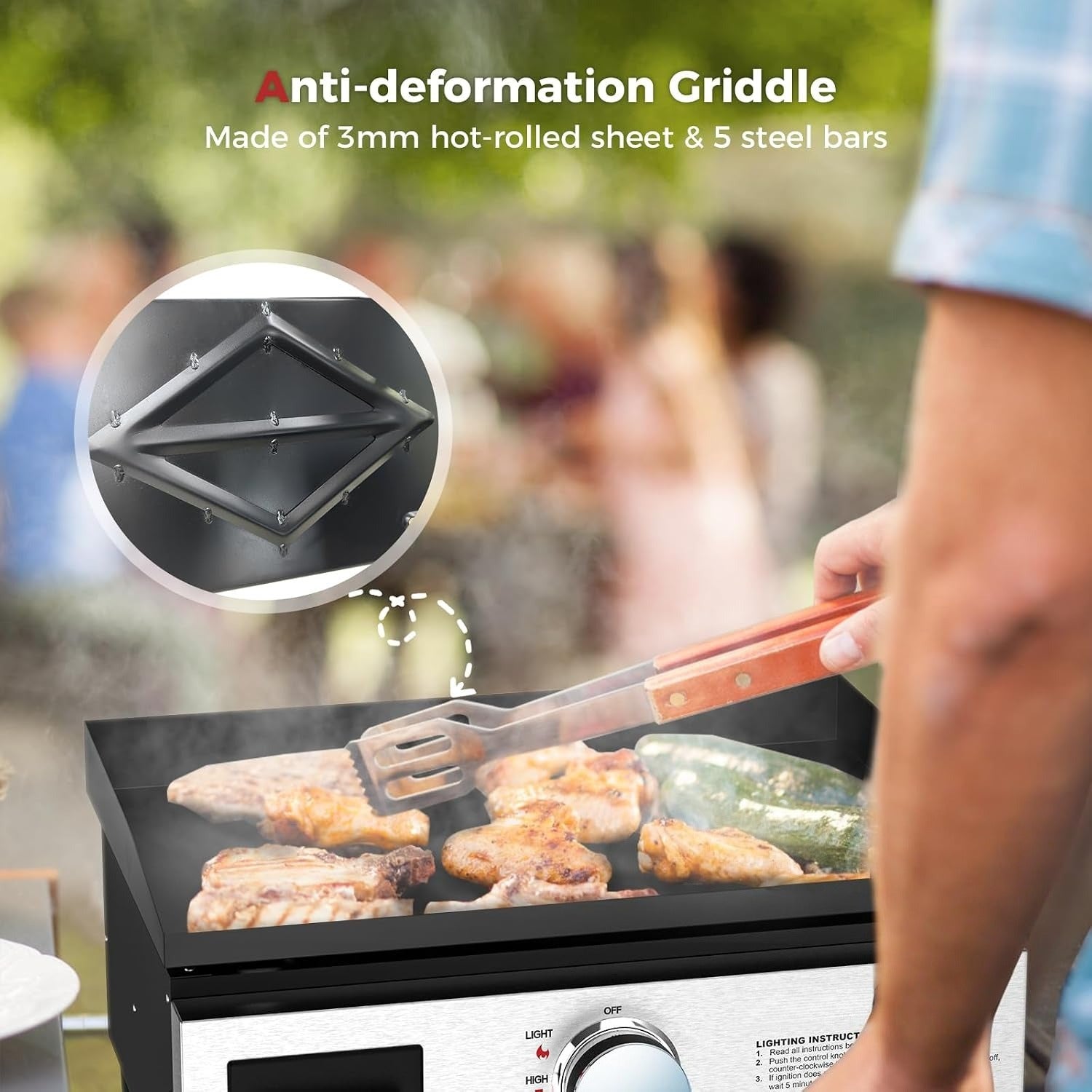 2-in-1 Portable Propane Griddle
