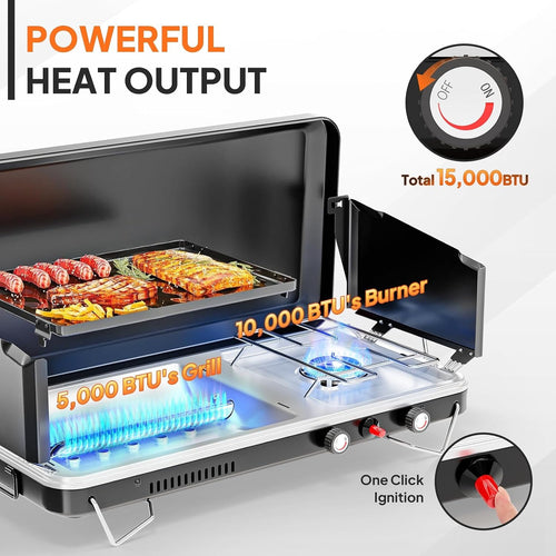 2-in-1 Portable Propane Grill