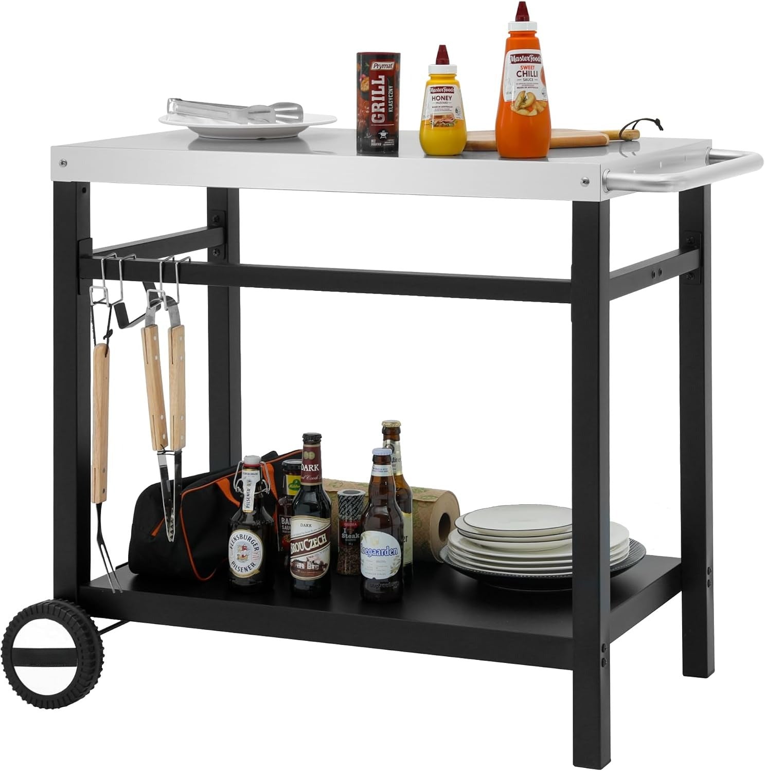 Stainless Steel Mobile BBQ Grill Cart