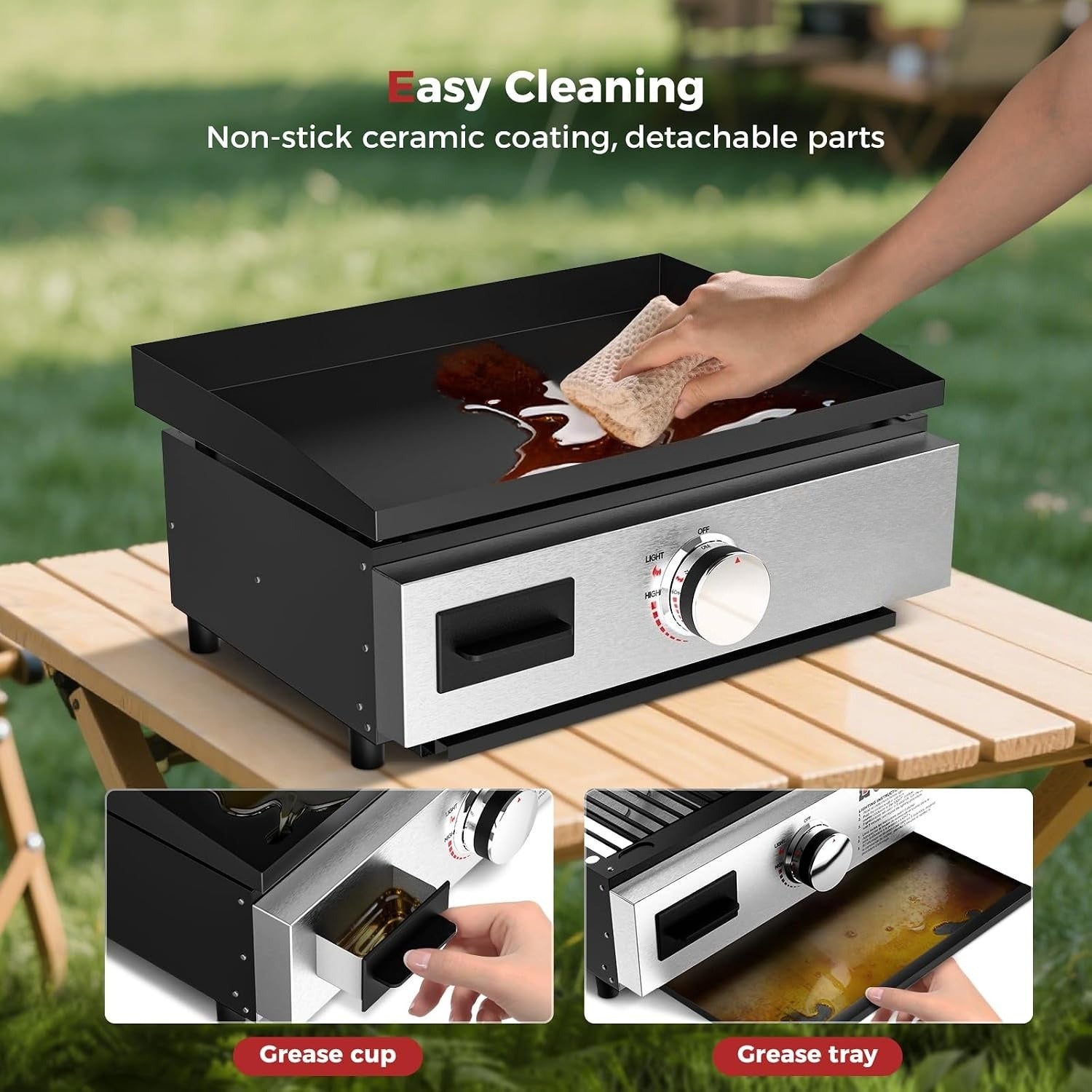 2-in-1 Portable Propane Griddle