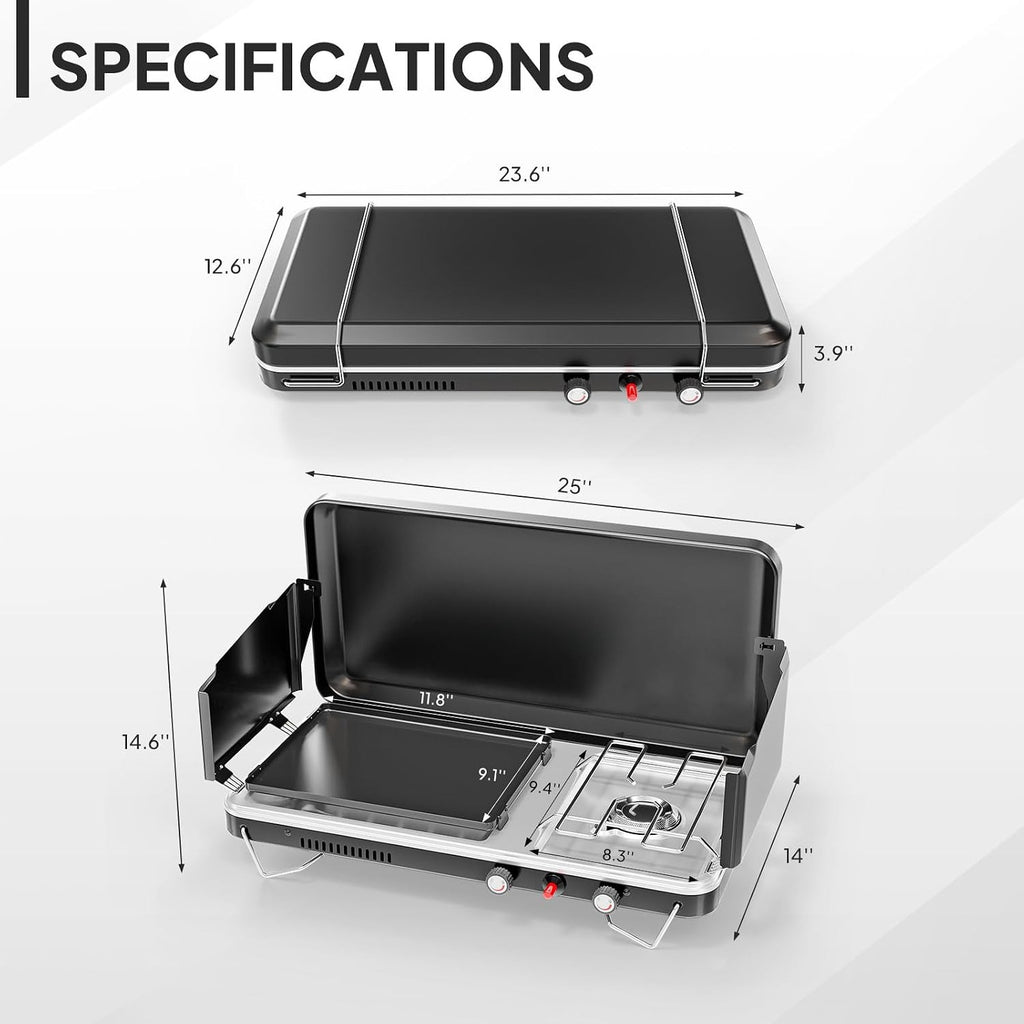 2-in-1 Portable Propane Grill