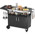 Mobile Outdoor BBQ Prep Grill Cart