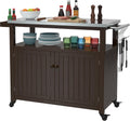 Rolling Outdoor BBQ Prep Table