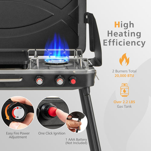 2-in-1 Portable Propane Grill
