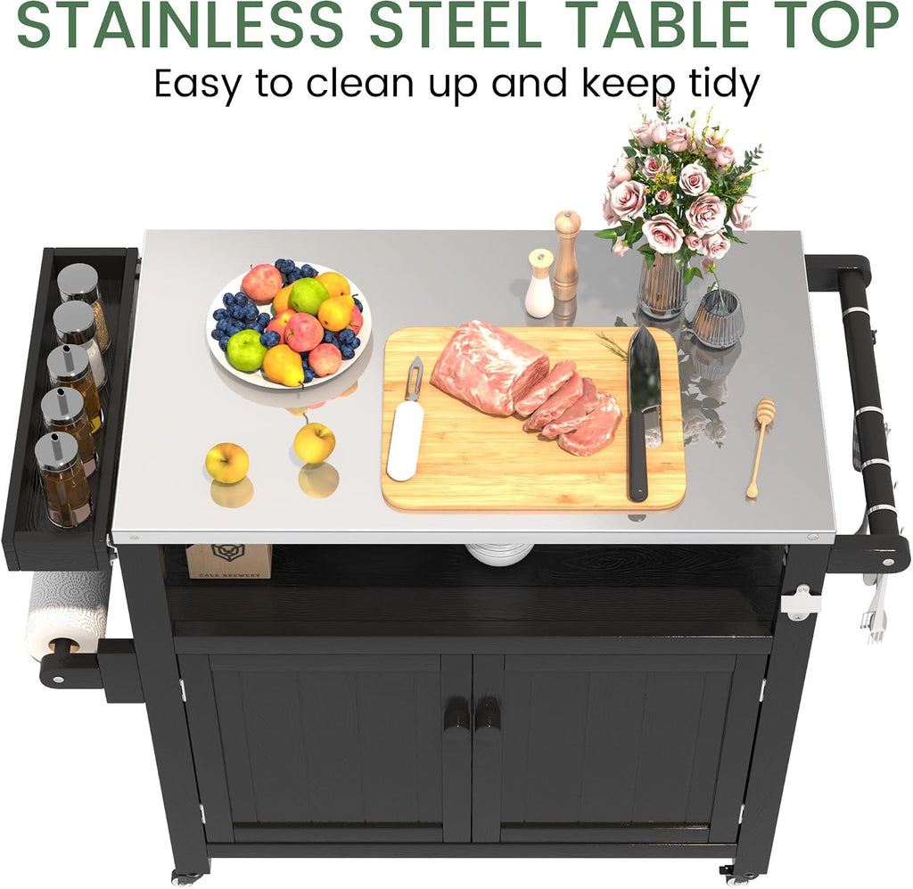 Mobile HIPS Outdoor BBQ Prep Cart