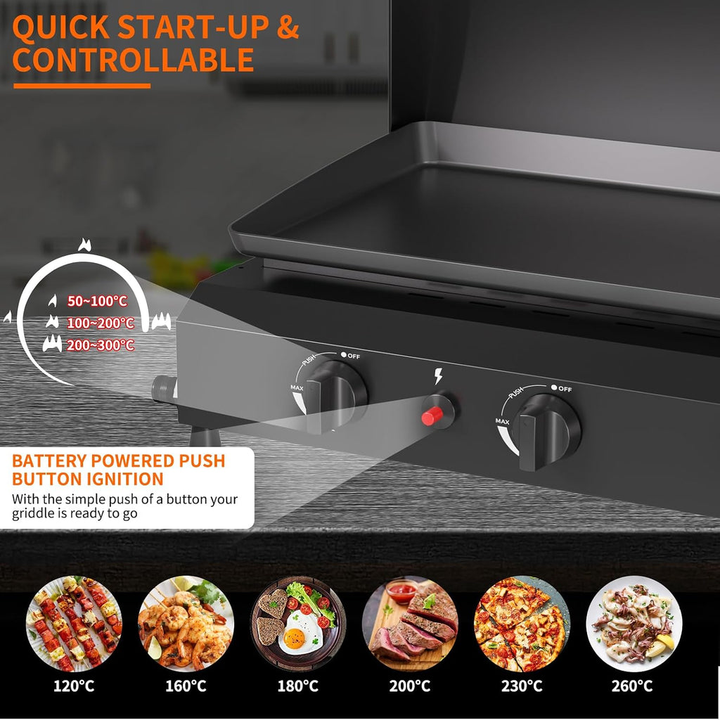 3 Burner Portable Gas Griddle