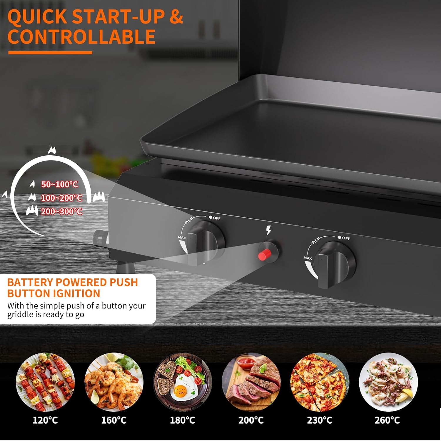 3 Burner Portable Gas Griddle