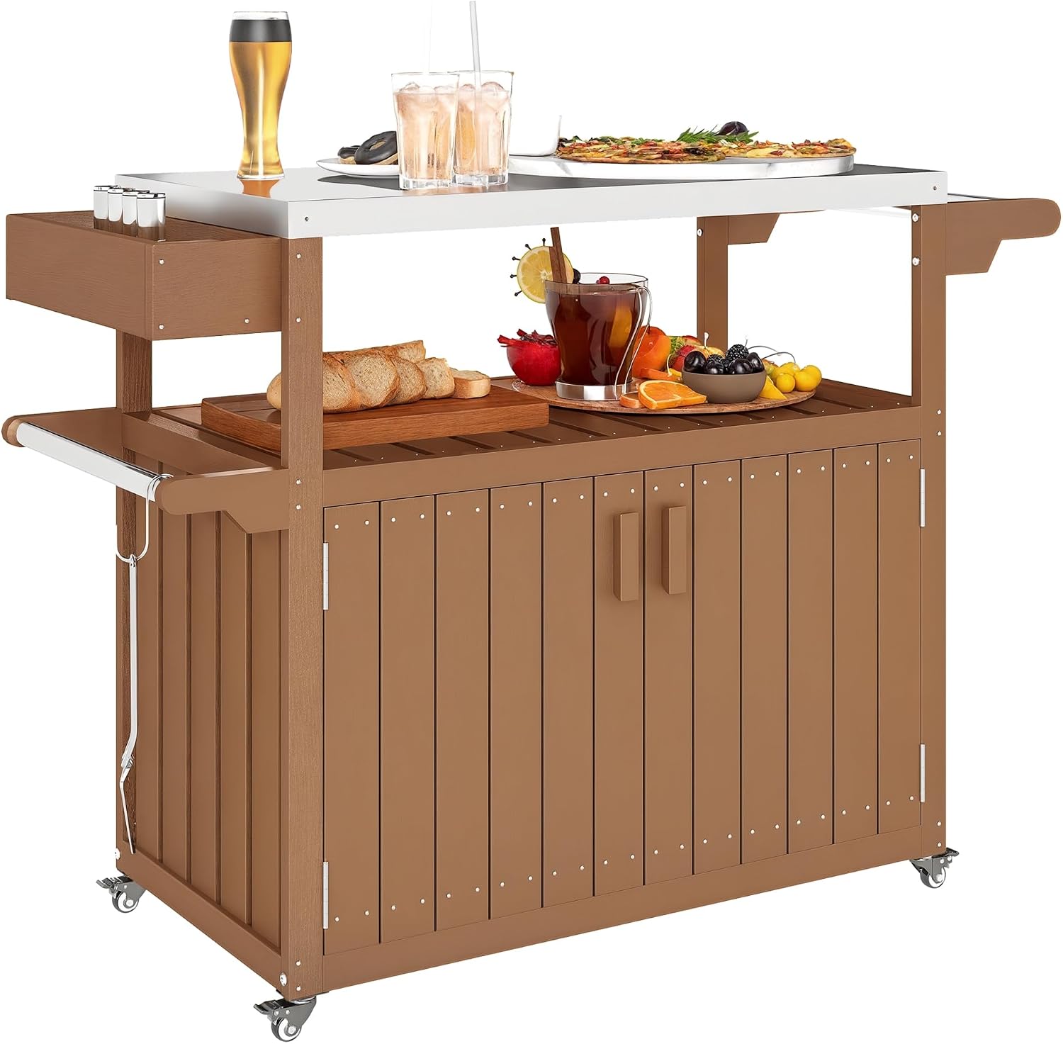 Wheeled Outdoor Bar Prep Cart