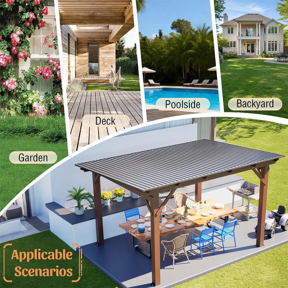 Waterproof Fir Wood Patio Pergola