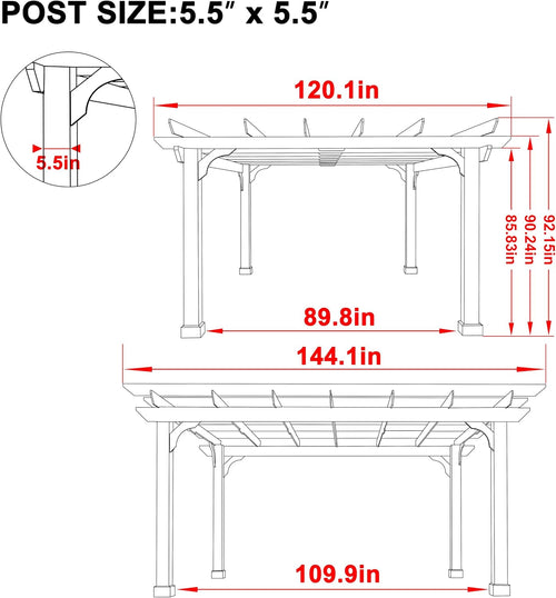 Cedar Wood Outdoor Patio Pergola
