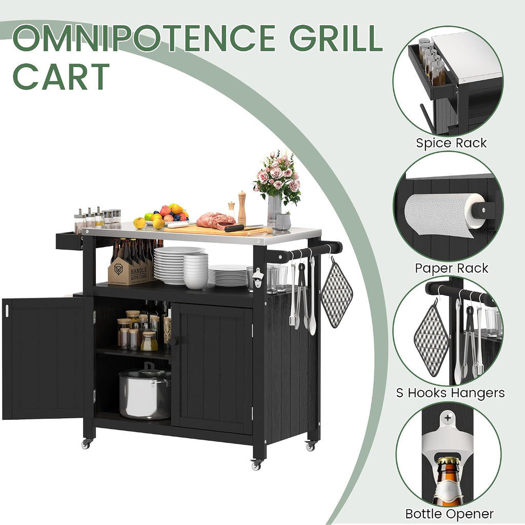 Mobile HIPS Outdoor BBQ Prep Cart