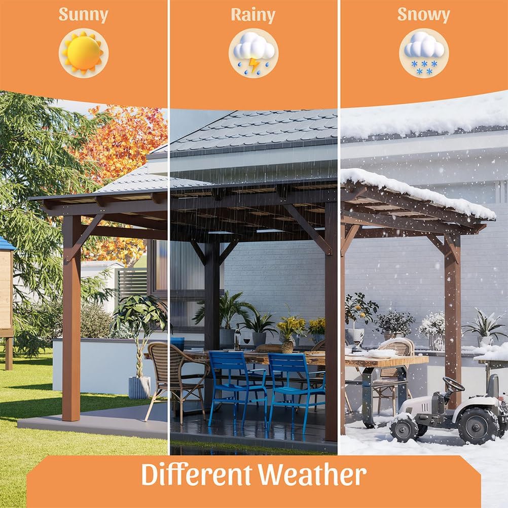 Waterproof Fir Wood Patio Pergola