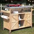 Rolling Outdoor BBQ Prep Cart