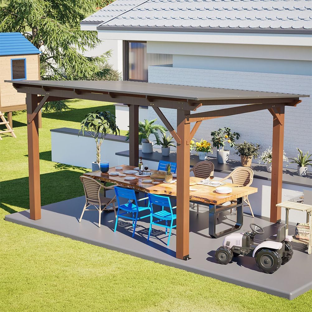 Waterproof Fir Wood Patio Pergola