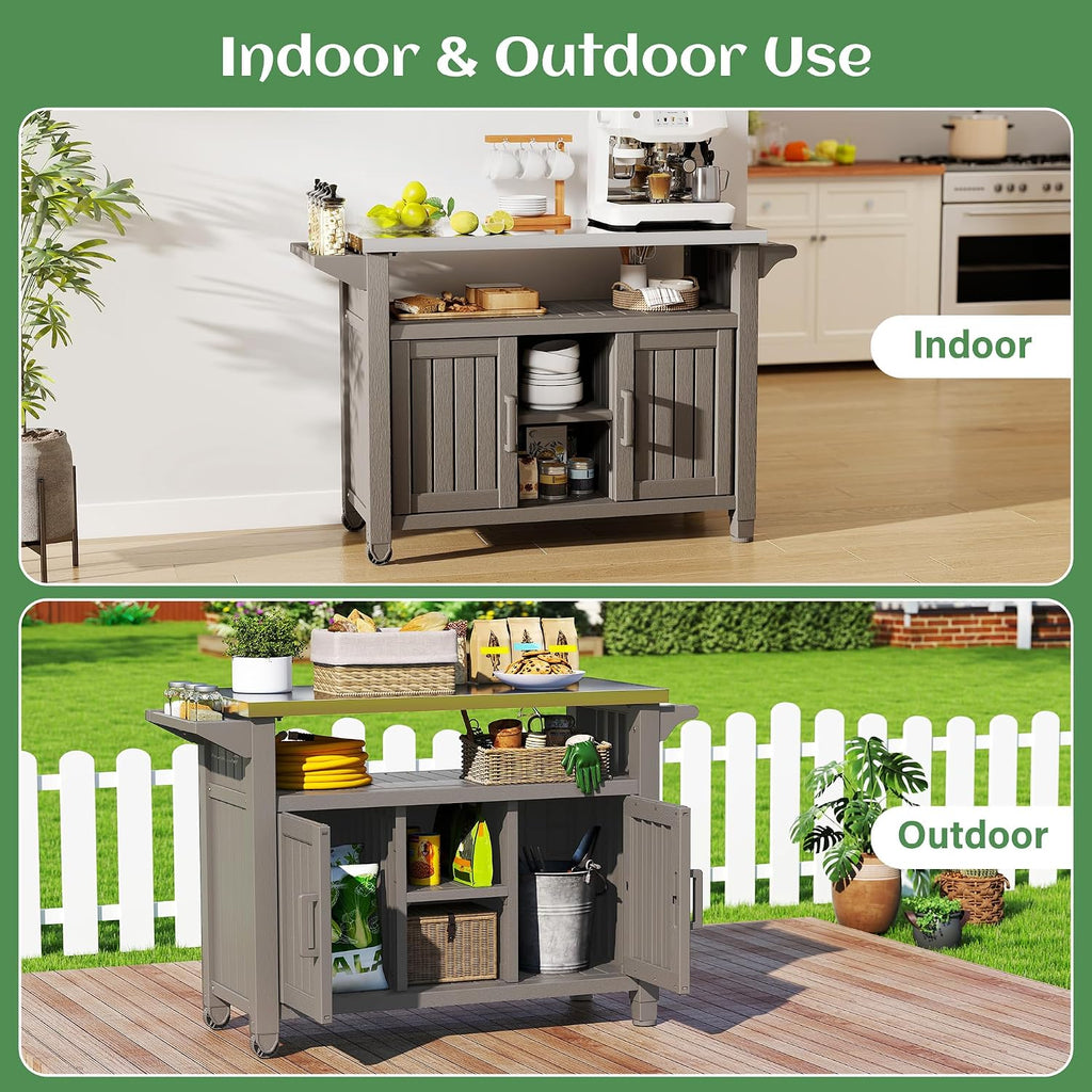 Wheeled Outdoor Grill Cart