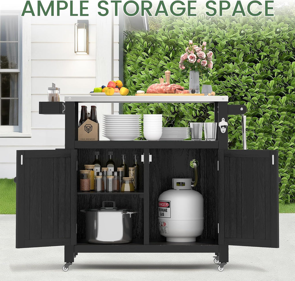 Mobile HIPS Outdoor BBQ Prep Cart