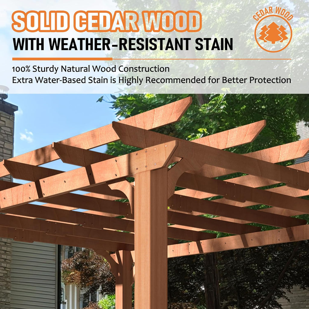 Cedar Wood Outdoor Patio Pergola
