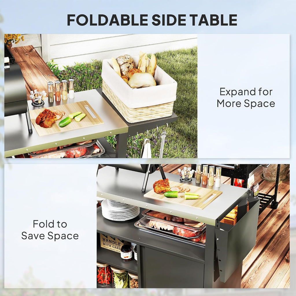 Rolling Stainless Steel Prep Grill Cart