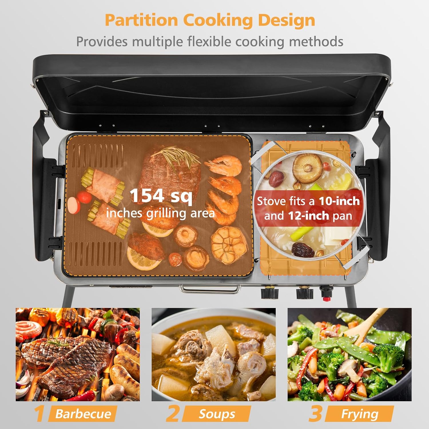 2-in-1 Portable Propane Grill