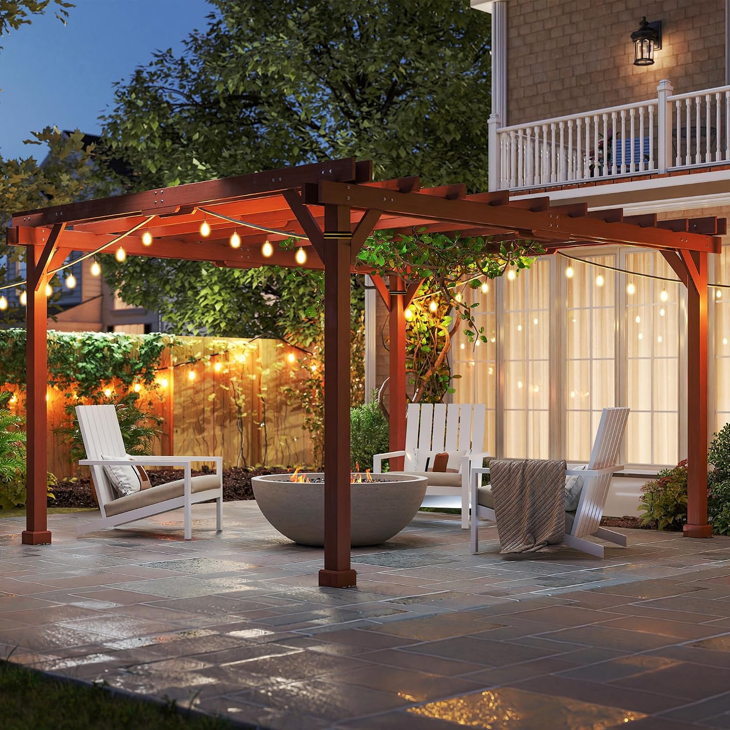 Wood Plant Trellis Patio Pergola