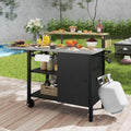 Rolling Stainless Steel BBQ Prep Cart