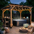 Cedar Wood Lean-to Patio Pergola