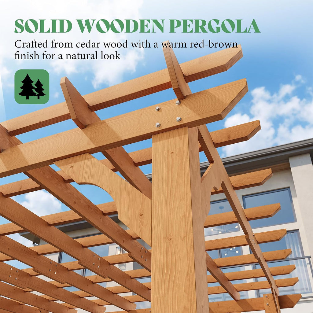 Cedar Wood Slatted Patio Pergola