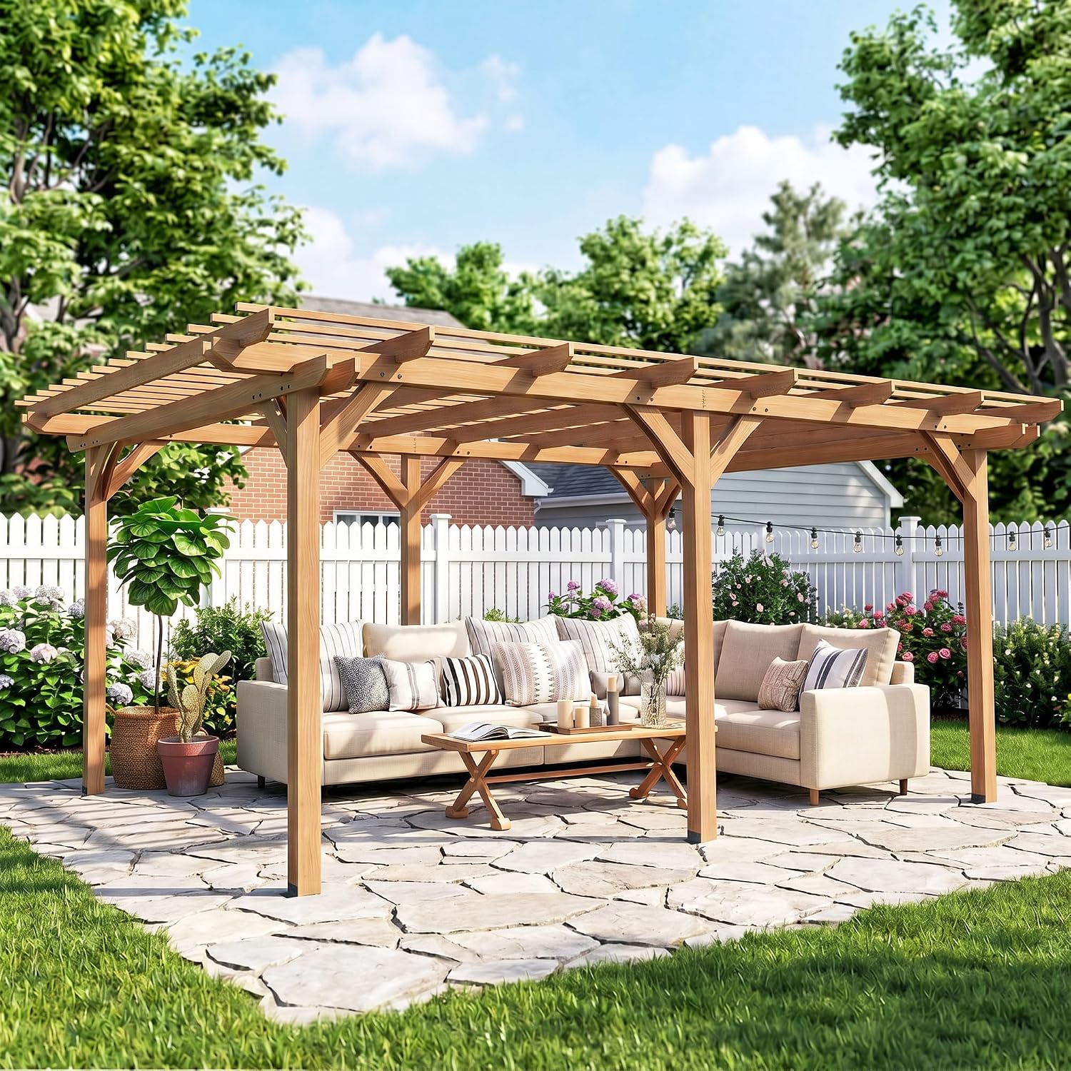 Wood Outdoor Patio Garden Pergola