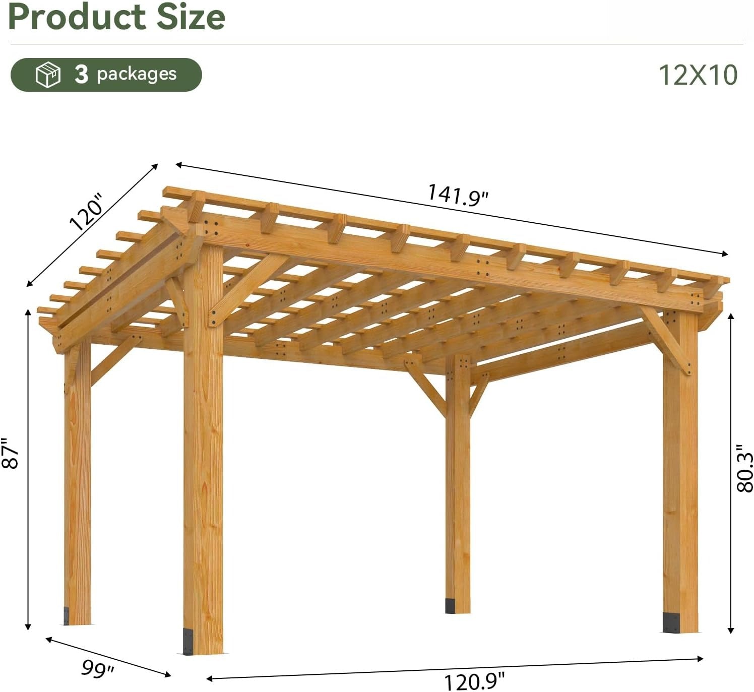 Cedar Wood Trellis Patio Pergola